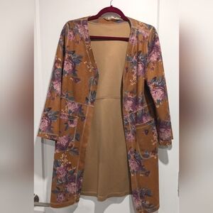 Solitaire Floral Velvet-feel Cardigan